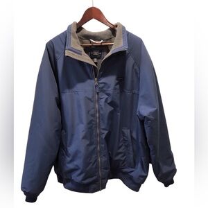 Lands End The Squall Men's XXL 50/52 Navy Blue Waterproof Bomber Jacket Nylon